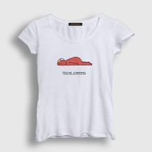 Presmono Kadın Beyaz Feeling Elmotional T-Shirt