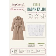 Esin'in Diktikleri Kuplu Kaban Kalıbı | 36-52 Beden | Kağıt Baskı | Profesyonel Dikiş Kalıbı