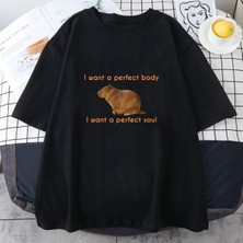 Tarzsokak Siyah Radiohead Capybara Karikatür Baskı Li Yumuşak Ropa De Mu
