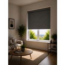 Auralight Blackout Mat Stor Perde, Işık Geçirmez Karartma Stor Perde, BL-1003 Antrasit Renk