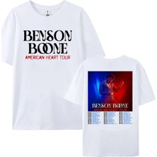 Tarzsokak Beyaz Amerikan Kalp Turu Benson Boone Grafik Baskı Leri O-Boyun
