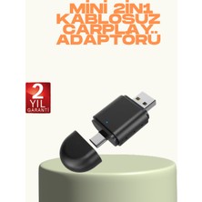 ALK Kablosuz Carplay ve Android Auto Adaptörü – Usb-A & Type-C Girişli Akıllı Dönüştürücü - Lisinya