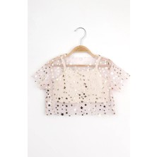 Le Mabelle Kız Çocuk Tül Crop Pudra