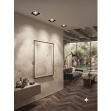 Hero Led Marbella Dekoratif Kasa Tekli Kare Beyaz-Siyah Günışığı