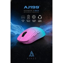 Ajazz AJ199 Karbon Fiber 3 Modlu Ultra Hafif 24.000 Dpı, Oyuncu Mouse PAW3311 SENSÖR-500 Mah Batarya