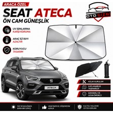 OtoÇizgi Seat Ateca Şemsiye Tip Ön Cam Güneşliği Katlanabilir Uv Korumalı Araç Cam Güneşlik