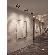 Hero Led Marbella Dekoratif Kasa Tekli Kare Beyaz-Siyah 4000K