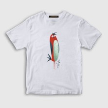 Presmono Unisex Çocuk Beyaz Cool Bird Kuş T-Shirt