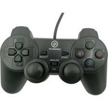 ALK Çift Titreşimli USB Kablolu Oyun Kolu Pc Uyumlu Vibration Gamepad ( Lisinya )
