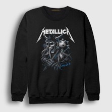 Presmono Unisex Siyah Hammer Metallica Sweatshirt