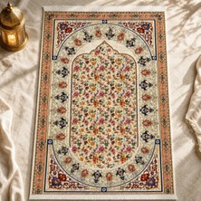 Belirtilmemiş Gülbahçe Mihrab Krem Seccade | Dijital Baskılı Çiçekli Namaz Halısı