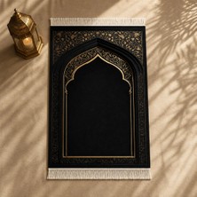 Belirtilmemiş Vakar Mihrab Siyah Seccade | Lüks Kadife Namaz Halısı