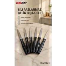 By My Hand Bymyhand Siyah Meyve Bıçağı 6'lı Set