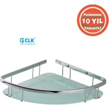 Çelik Banyo Paslanmaz Pirinç Karmina 1’li 22X22 cm Camlı Şampuanlık Süngerlik Köşelik
