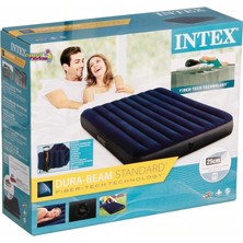 Intex Fiber Tech Klasik Şişme Yatak+Pompa+2yastık