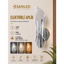 ŞANLED Dekoratif 12W Iç Mekan Krom Kasa 3 Renkli Işık Modern Duvar Aplik Elektrikli
