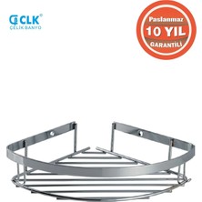Çelik Banyo Paslanmaz Çelik Zerrin 1’li 19X19 cm Şampuanlık Köşe Süngerlik