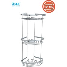 Çelik Banyo Paslanmaz Çelik Zerrin 3’lü 19X19 cm Şampuanlık Köşe Süngerlik