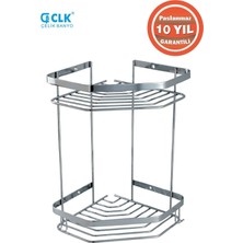 Çelik Banyo Paslanmaz Çelik Erpa 2’li 19X19 cm Şampuanlık Köşe Süngerlik