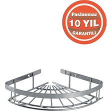 Çelik Banyo Paslanmaz Çelik Zirve 1'li 19X19 cm Şampuanlık Banyo Rafı