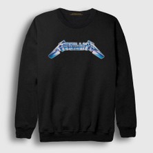 Presmono Unisex Siyah Logo V2 Metallica Sweatshirt