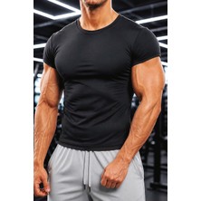 Sapeur Erkek Premium Slim Fit Katlamalı Kollu Günlük & Spor Tişört - Ultra Esnek ve Nefes Alan