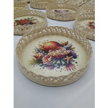 Eltanin %100 Doğal El Yapımı 1. Sınıf Mdf Tabanlı Istiridye Temalı Dekoratif Rattan Sunum Tepsisi (30 Cm, 6 Cm, 2 Mm)