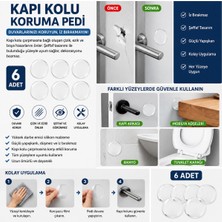 Doori 6 Adet Şeffaf Silikon Kapı Kolu Duvar Koruma Pedi Çarpma Önleyici Yapışkanlı Koruyucu Tampon