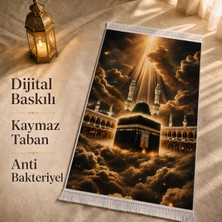 Belirtilmemiş Kâbe ve Ravza Manzaralı 3D Seccade | Dijital Baskılı Namaz Halısı