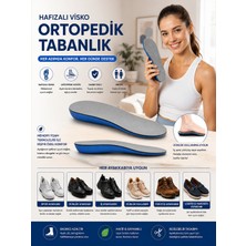 Coffee Freddo Mavi Renkli Ortopedik Memory Foam Tabanlık 40-45 Şok Emici ve Konforlu Ark Takviyeli