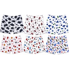 Tutku Çocuk Erkek Elastan Emprime Boxer 6 Lı Set