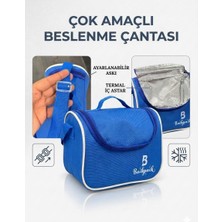 Sırımsı Backpack Folyolu Isı Yalıtımlı Lüx Günlük İlkokul Ortaokul Okul Gezi Beslenme Çantası Mavi