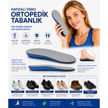 Okavango Ortopedik Memory Foam Tabanlık, Konfor & Rahat Ark Takviyeli, Şok Emici Ayakkabı Taban