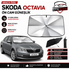 OtoÇizgi Skoda Octavia Şemsiye Tip Ön Cam Güneşliği Katlanabilir Uv Korumalı Araç Cam Güneşlik