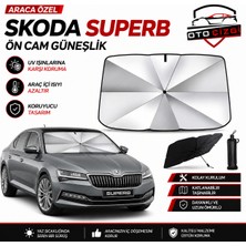 OtoÇizgi Skoda Super B Şemsiye Tip Ön Cam Güneşliği Katlanabilir Uv Korumalı Araç Cam Güneşlik