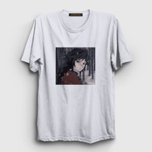 Presmono Unisex Beyaz Winter Giyu Tomioka Anime Demon Slayer Kimetsu No Yaiba T-Shirt