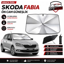 OtoÇizgi Skoda Fabia Şemsiye Tip Ön Cam Güneşliği Katlanabilir Uv Korumalı Araç Cam Güneşlik