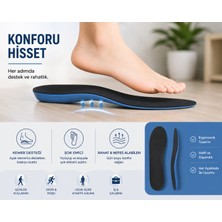 Okavango Ortopedik Memory Foam Tabanlık, Konfor & Rahat Ark Takviyeli, Şok Emici Ayakkabı Taban Sıyah36-41