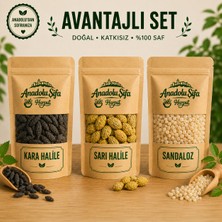 Anadolu Şifa Harput Kara Halile + Sarı Halile + Sandaloz Sakızı Doğal Bitkisel Ürün Seti 3 x 100 gr