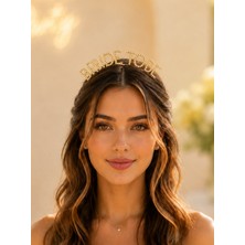 Bride To Be Taç Metal Kristal Taşlı Bekarlığa Veda Parti Tacı Gold