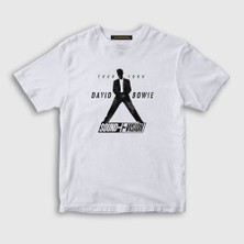 Presmono Unisex Çocuk Beyaz Sound Vision David Bowie T-Shirt