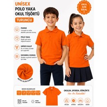 Qulat Unisex Çocuk Polo Yaka Okul Tişörtü – Pamuklu Kısa Kollu