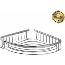 Çelik Banyo Paslanmaz Pirinç Destina Tekli 19*19 cm Sampuanlık Süngerlik Köşelik