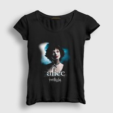 Presmono Kadın Siyah Alice Vampire Twilight T-Shirt