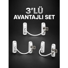 3’lü Pencere Güvenlik Kilidi Seti Anahtarlı Çocuk Güvenlik Kilidi