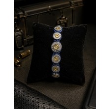 Selenofil Tactical Jewellery .45 Acp & 9 mm Mat Rodyum Gerçek Kovan Bileklik (Koyu Mavi)