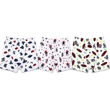Tutku Çocuk Erkek Elastan Emprime Boxer 3 Lü Set