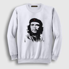 Presmono Unisex Beyaz Kuba Che Guevara Sweatshirt