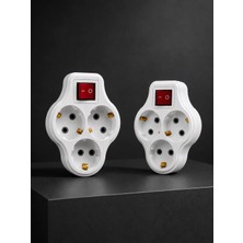 My Best Store 3’lü Priz Çoklayıcı 2 Adet Set Anahtarlı Kablosuz Duvar Tipi Priz Çoğaltıcı