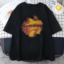 Tarzsokak Siyah Sadece Bir Gün Için Albümü Slowdive Baskı Rock Grubu Souvlaki Albümü Grafik Grunge Mo